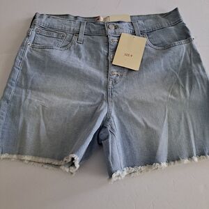 Studio 33 Blue Premium Denim Button Fly Jean Shorts Size 9 NWT